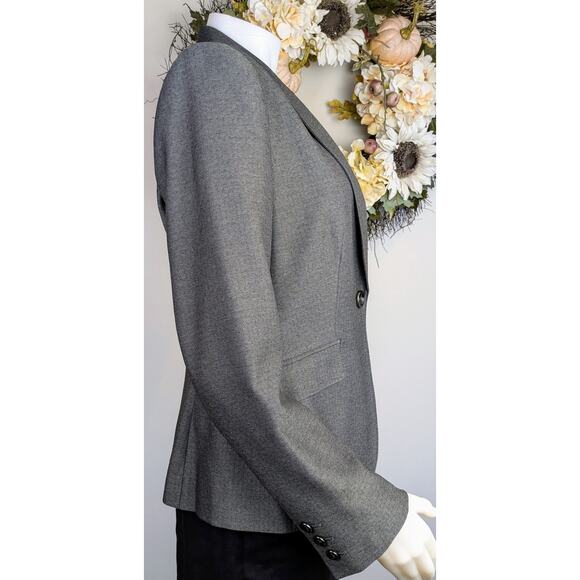 John Meyer Collection Blazer 10 Gray Check Notched Lapel Classic Preppy Career - Picture 4 of 12